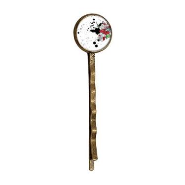 Imagem de Aquarela Tinta Flor Planta Peônia Retro Metal Hair Bobby Pin Headwear