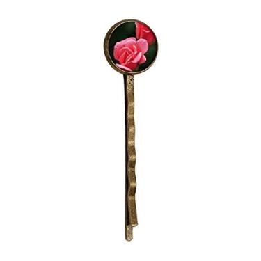 Imagem de Rosa vermelho rosas flores art déco presente moda retrô metal cabelo grampo chapéu