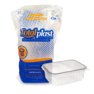 Imagem de Totalplast - Kit Pote E Tampa 250Ml Retangular Totalplast 71555