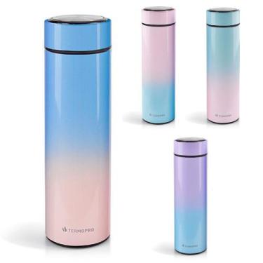 Imagem de Squeeze Garrafinha Térmica Tie Dye Azul/Rose Inox 500 Ml Termopro