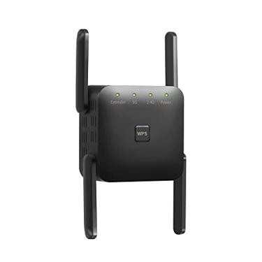 Imagem de Moniss 1200 Mbps Dupla Frequência 2.4G/5G Repetidor Sem Fio Amplificador de Sinal WiFi Extensor de Alcance WiFi para Home Office Preto EUA Plugue