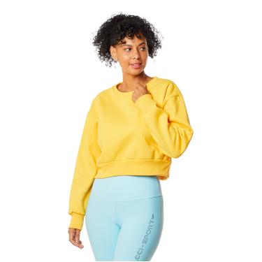 Imagem de Sueter Cropped Simples, Reserva, Feminino, Amarelo, P
