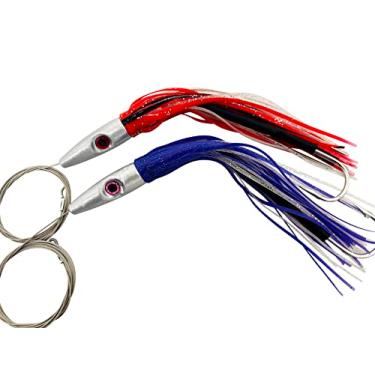 Imagem de Pacote com 2 iscas Wahoo de alta velocidade, pacote com 2 unidades completas de 1,8 m, 2,8 kg, líder SS + bolsa