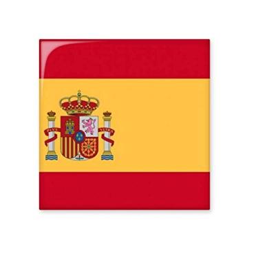 Imagem de Bandeira nacional da Espanha com azulejo de cerâmica da Europa, decalque brilhante