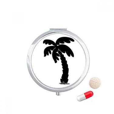 Imagem de Porta-comprimidos, porta-comprimidos, planta de coqueiro, preto, caixa de armazenamento de medicamentos