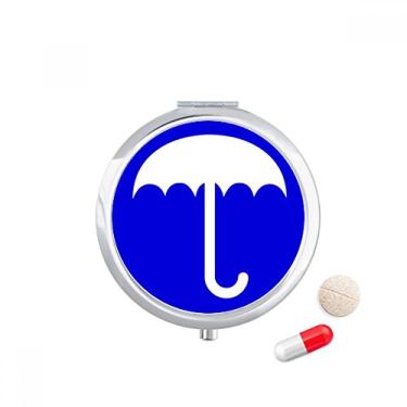 Imagem de Caixa de armazenamento de medicamentos Rain Blue Square Warning Mark