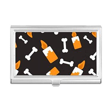 Imagem de Vela Bone Halloween Hallowmas porta-cartões de visita com bolso