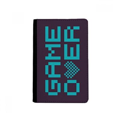 Imagem de Blue Game Over Pixel Porta-passaporte Notecase Burse Capa carteira porta-cartões