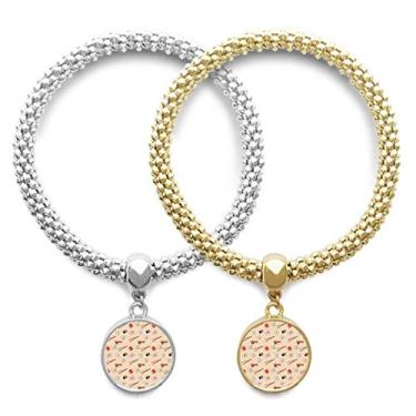 Imagem de DIYthinker Pulseira Japonesa de sushi rosa para amantes de pauzinhos pingente joia corrente de casal presente