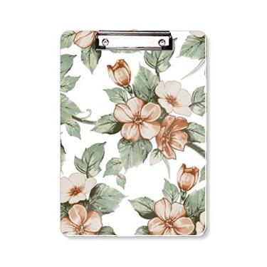 Imagem de Prancheta decorativa elegante com flores de ratã A4