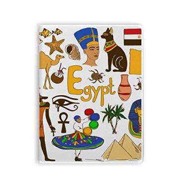 Imagem de Caderno de anotações com a bandeira nacional dos animais do Egito Landscap Diário capa macia