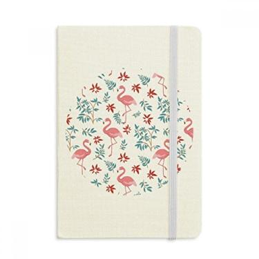 Imagem de Caderno de plantas tropicais com estampa de flamingo, capa dura de tecido, diário clássico