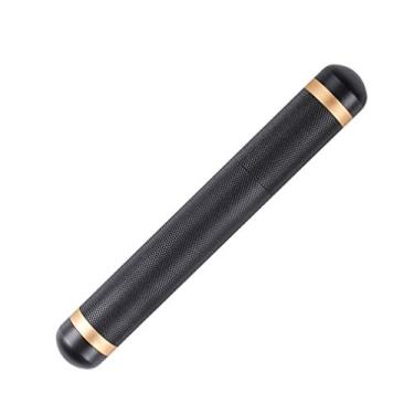 Imagem de Tubo de metal para charuto portátil para viagem caixa de charuto umidificador porta-mini acessórios de armazenamento - ótimo presente para fumantes, dourado e preto