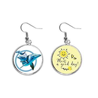 Imagem de Brinco Dolphin Mãe e Criança Círculo Cruzado Brinco Flor Sol Joia Moda