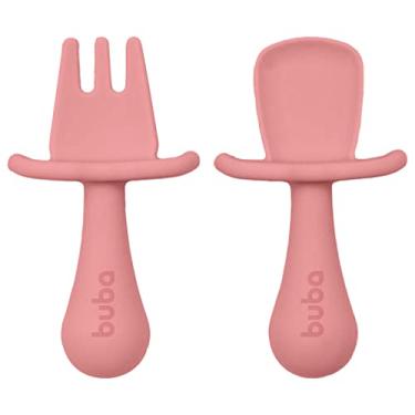 Imagem de Buba Kit Talheres Silicone Rosa