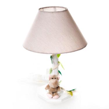 Imagem de Abajur Madeira Floresta Hipopótamo Quarto Bebê Infantil