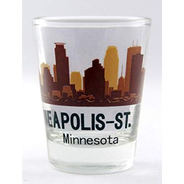 Imagem de Minneapolis-St.Paul Minnesota Sunset Skyline Shot Glass