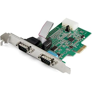 Imagem de StarTech.com Placa adaptador serial PCI Express RS232 de 2 portas - Placa controladora de host serial PCIe RS232 - PCIe para placa DB9 serial dupla - 16950 UART - Placa de expansão - Windows e Linux