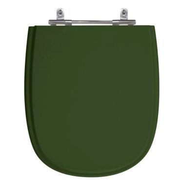 Imagem de Assento Sanitário Sabatini Verde Escuro Tampa para Vaso Icasa de Madeira Laqueada