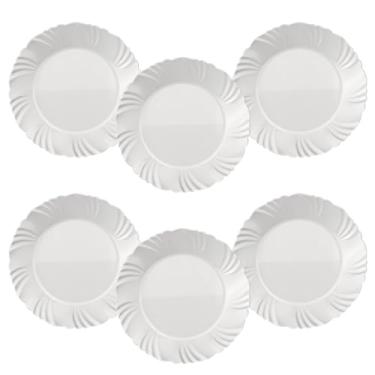 Imagem de Jogo de Prato Raso Petala Vidro Branco 6 uni Duralex Nadir