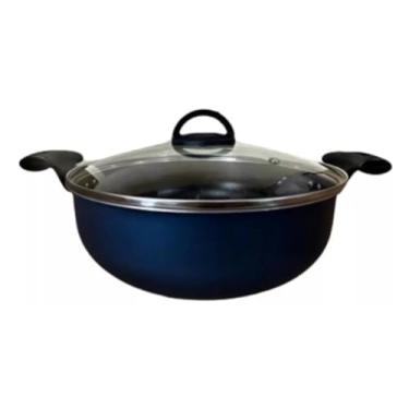 Imagem de Panela Wok Paella Azul 28cm 4.1 Litros Antiaderente Teflon
