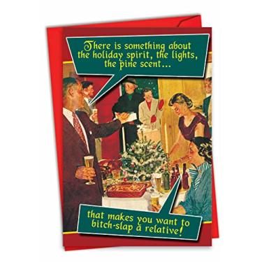 Imagem de NobleWorks - Cartão engraçado de feliz Natal com envelope - Cartão de Natal para as férias - The Holiday Spirit C2540XSG