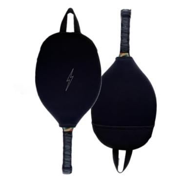 Imagem de Case Raqueteira Lightning Bolt Raquete Beach tennis Neoprene Capa protetora Proteção Antirriscos Arranhões Quedas Alça transporte