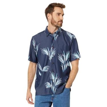 Imagem de Quiksilver Camisa masculina de tecido com botão pulada, Estate Blue Skippe Out 234, P