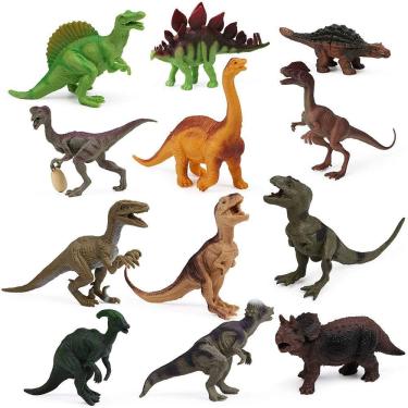 Imagem de 12pcs Figuras de Dinossauro para Meninos Dinossauros Realistas Brinquedos Animais Estatuetas de Animais para Crianças Dinossauro Pack Cake Toppers Dec