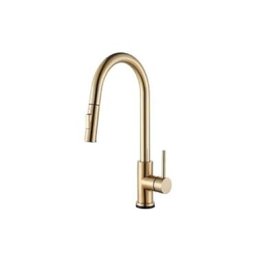 Imagem de Torneira Monocomando Cozinha 2 Jatos Com Sensor Dourada