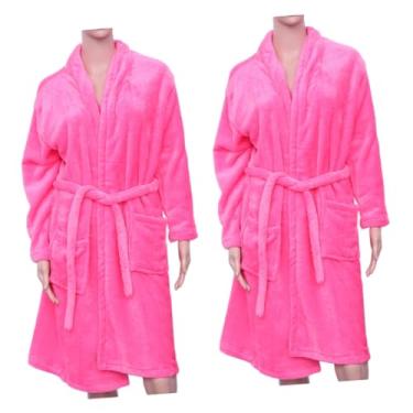 Imagem de PRETYZOOM 2 Unidades mulheres de camisola Robe de banho de inverno pijamas para mulheres roupão feminino roupão de lã mulheres roupa de dormir de flanela feminina homem e mulher manto