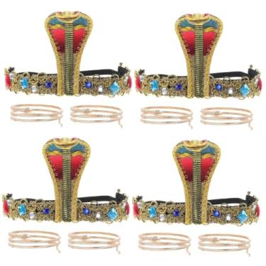 Imagem de Zerodeko 4 Conjuntos pulseira de cabeça de arco de cabelo halloween faixa de cabeça de pulseiras femininas tiara brincos novas pulseiras Acessório de de festa roupas