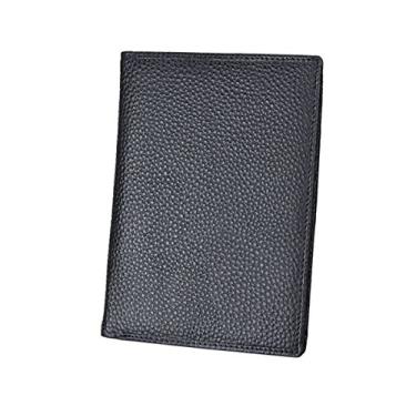 Imagem de Carteira masculina de couro, porta-cartão de crédito, bolso para moedas, carteira com proteção RFID, A, Standard size