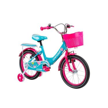 Imagem de Bicicleta com cestinha de Menina Rosa Love Amor Tiffany com rodinhas laterais