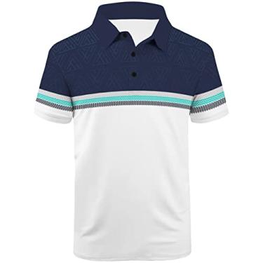 Imagem de SECOOD Camisa polo masculina com absorção de umidade, manga curta, golfe, tênis, étnica, camiseta casual, P1136-whi, G