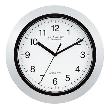 Imagem de La Crosse Technology Relógio de parede analógico atômico WT-3102S-INT, 25 cm, prata