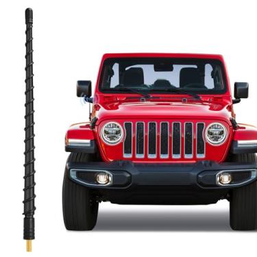 Imagem de Antena espiral de caminhão preta de 33 cm, antena de substituição, rádio de carro, antena de borracha, impermeável, flexível, retrofit antena, serve para Jeep Wrangler Gladiator JK JL JT 2007-2024,