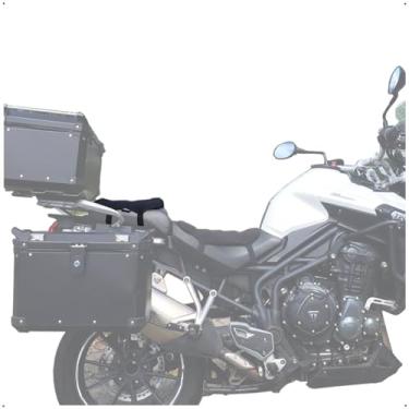 Imagem de Shield Motors Assento Almofada TriFlex Gel + Ar para Banco de Moto Traseiro Universal 27x30cm, Couro Ecológico, Cintas de Fixação, Conforto para Garupa e Viagem