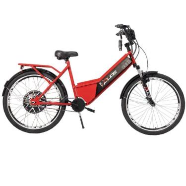 Imagem de Bicicleta Elétrica com Bateria de Lítio 48V 13Ah Confort Vermelho Cereja-Unissex