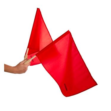 Imagem de Tandem Sport Bandeiras Red Linesman - Bandeiras de árbitro com alças de madeira - Bandeiras de árbitro de vôlei, bandeiras de árbitro de futebol - Conjunto de 2 com bolsa de transporte