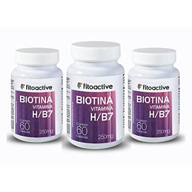 Imagem de Kit 3 Biotina Vitamina B7/h 60 Cápsulas Fitoactive