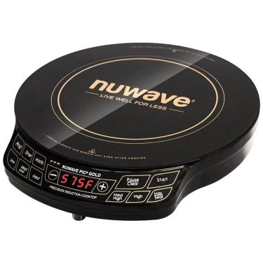 Imagem de Cooktop de Indução Portátil com Grande Bobina de Aquecimento, 3 Níveis de Potência e Superfície Cozimento de 30 cm, 110V 1500W, Nuwave, Preto