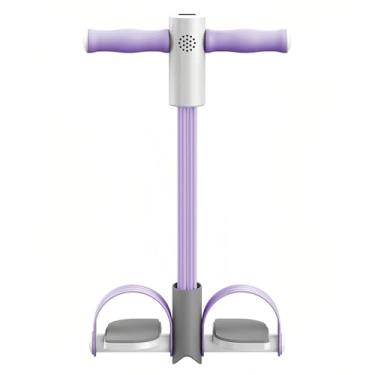 Imagem de Adorila Corda de tensão multifunções, corda de resistência ao extrator de pedal elástico de 6 tubos, faixa de resistência do pedal para abdômen, cintura, braço, alongamento das pernas (rosa)