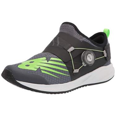 Imagem de New Balance FuelCore Reveal Boa V2 Tênis de corrida infantil com fecho alternativo, Chumbo/preto, 10.5 Wide Little Kid