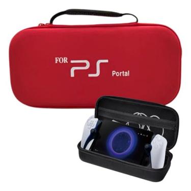 Imagem de Case Bag Bolsa de Viagem Estojo de Transporte Proteção Compatível com Ps Portal Remote Player Ps5 (Vermelho)