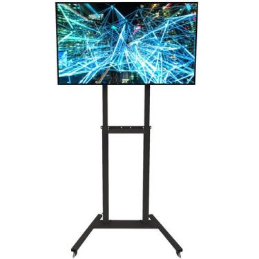 Imagem de Suporte Pedestal Duplo Móvel Preto 32 A 75 Suportaço - Ped04