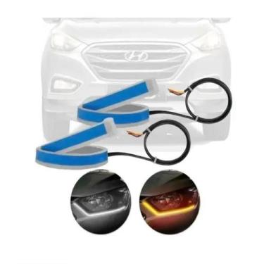 Imagem de Fita Par Barra Led Flexível Sequencial Farol Drl 45Cm Carro - Light St