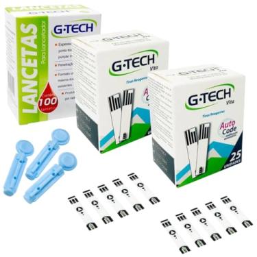 Imagem de Kit Glicemia G-Tech 100 Lanceta + 100 Tira Reagente Vita