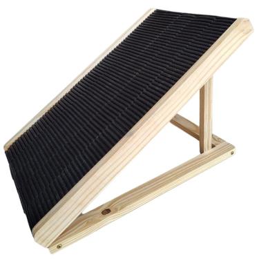 Imagem de Rampa Antiderrapante Ajustável Regulável Madeira Maciça Gato e Cachorro