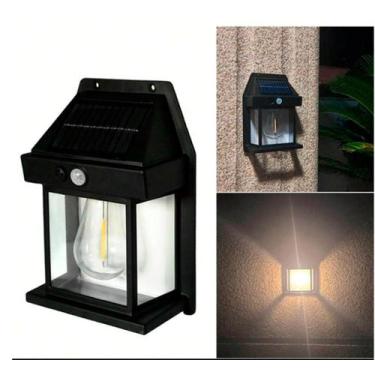 Imagem de Luminaria Arandela Solar para quintal moderno Carregamento sensor de p